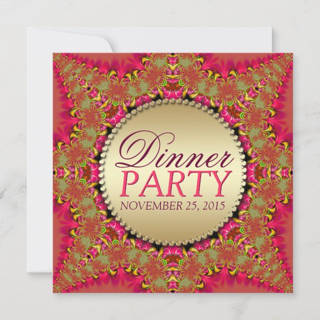 Invitaciones de fiesta de cena de fusión oriental  (Anverso)