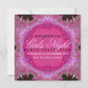 Invitaciones de fiesta de chicas de Nochevieja ros