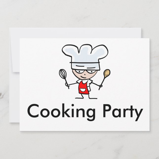 Invitaciones de fiesta de cocina (Anverso)