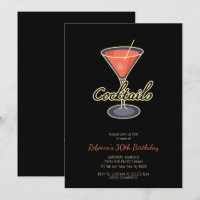 Invitaciones de fiesta de cóctel con estilo retro