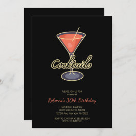 Invitaciones de fiesta de cóctel de estilo retro