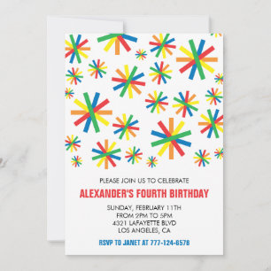 Invitaciones de fiesta de colores Confeti Modernas