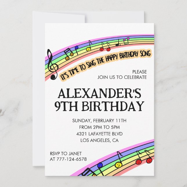 Invitaciones de fiesta de colores diversión arcoír (Anverso)