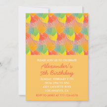 Invitaciones de fiesta de colores globos modernos