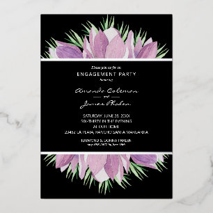 Invitaciones de fiesta de compromiso con acuarela