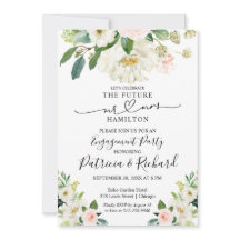 Invitaciones de fiesta de compromiso con acuarela