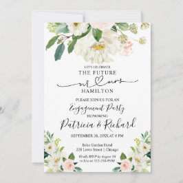 Invitaciones de fiesta de compromiso con acuarela
