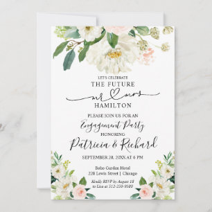 Invitaciones de fiesta de compromiso con acuarela