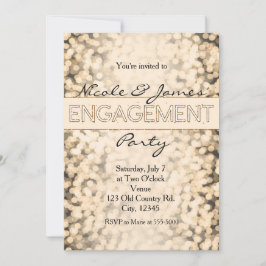 Invitaciones de fiesta de compromiso con luces bri