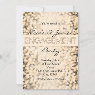 Invitaciones de fiesta de compromiso con luces bri