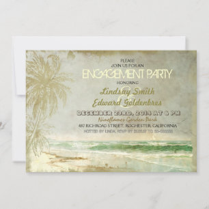 invitaciones de fiesta de compromiso de playa rúst