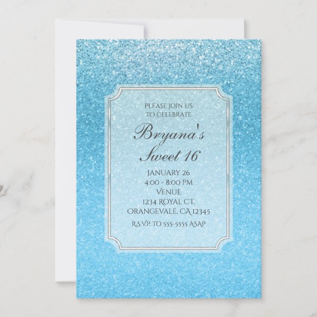 Invitaciones de fiesta de cumpleaños 16 dulces bri (Anverso)