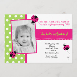 Invitaciones de fiesta de cumpleaños de Ladybug