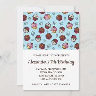 Invitaciones de fiesta de cumpleaños de niño de 7