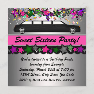 Invitaciones de fiesta de cumpleaños dieciséis dul