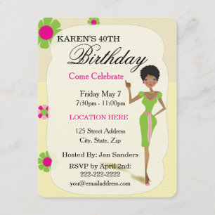 Invitaciones de fiesta de cumpleaños para chicas d