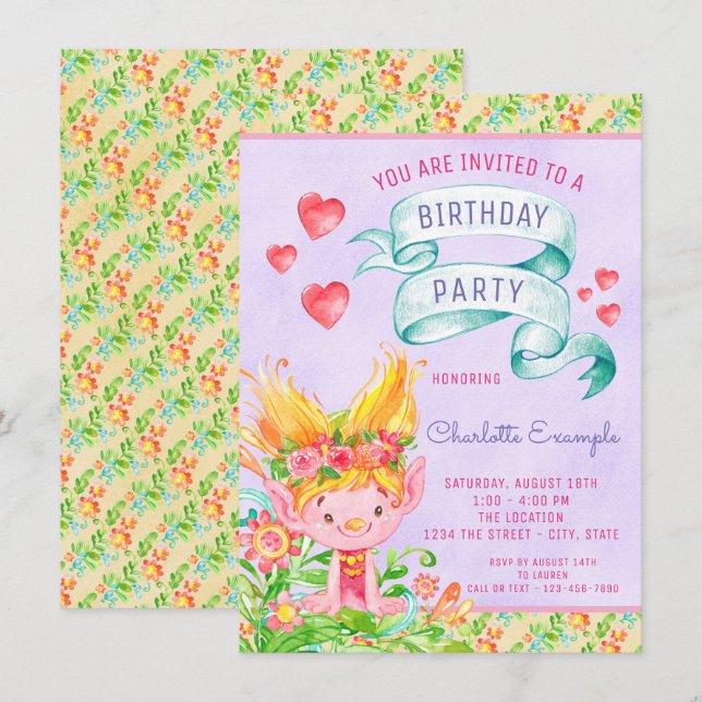 Invitaciones de fiesta de cumpleaños para cualquie (Anverso / Reverso)