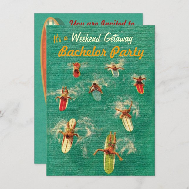 Invitaciones de fiesta de despedida de soltero de  (Anverso / Reverso)