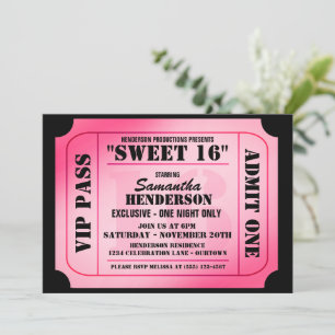 Invitaciones de fiesta de estilo de boleto VIP par