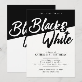 Invitaciones de fiesta de estilo moderno en blanco