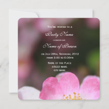 invitaciones de fiesta de flor de rosa rosa silves