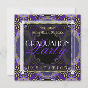 Invitaciones de fiesta de graduación Art Déco Roya