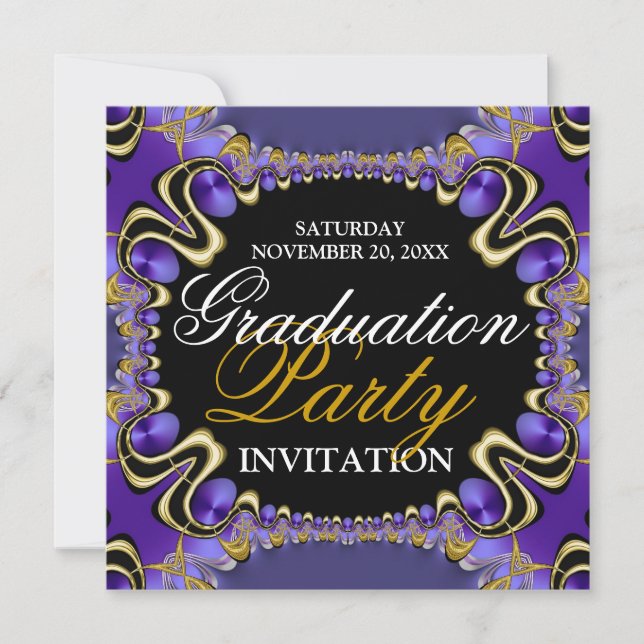 Invitaciones de fiesta de graduación de Diva Real  (Anverso)