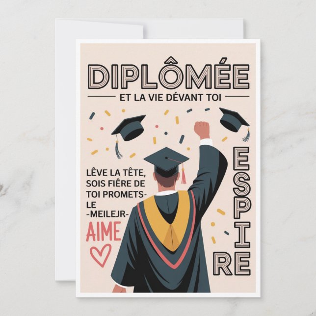 Invitaciones de fiesta de graduación 🎓 – Modernas (Anverso)