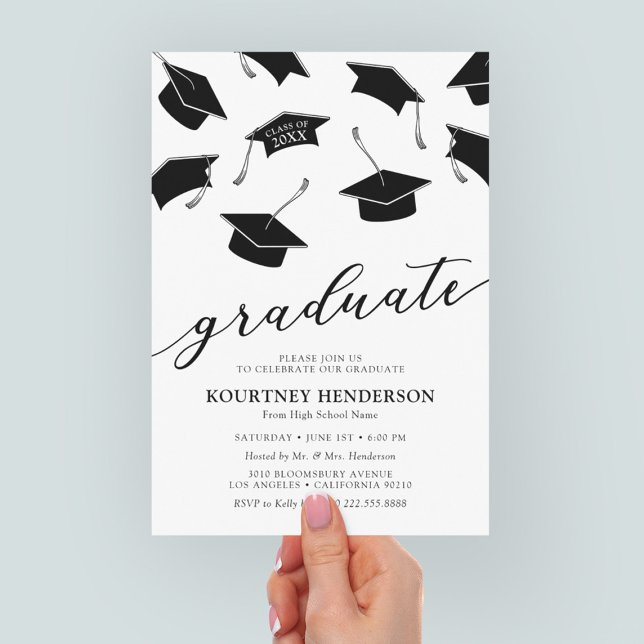 Invitaciones de fiesta de graduación simples moder (Subido por el creador)