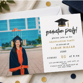 Invitaciones de fiesta de graduación simples y mod