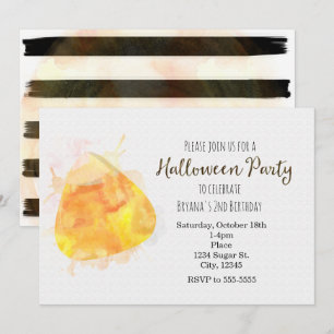 Invitaciones de fiesta de Halloween con caramelo d