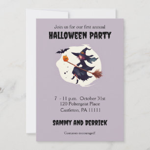 Invitaciones de fiesta de Halloween de bruja espan