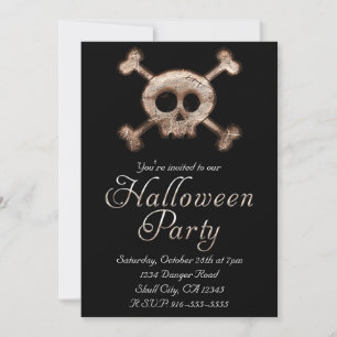 Invitaciones de fiesta de HALLOWEEN de Cráneo y Hu