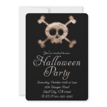Invitaciones de fiesta de HALLOWEEN de huesos de c