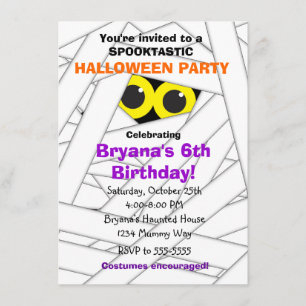 Invitaciones de fiesta de Halloween para niños Mom
