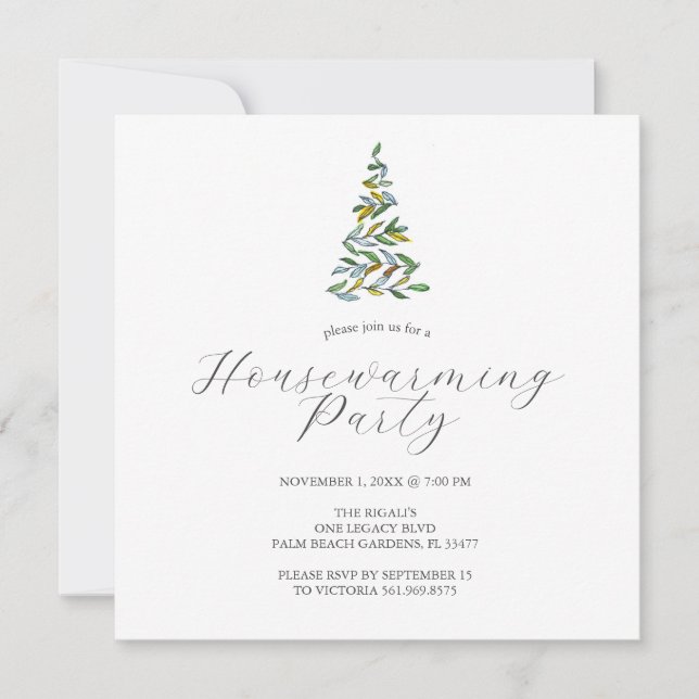 Invitaciones de Fiesta de Inauguración Minimalista (Anverso)