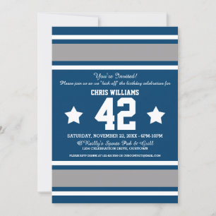 Invitaciones de fiesta de Jersey Blue Silver de Fo