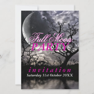 Invitaciones de fiesta de luna llena oscura
