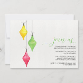 Invitaciones de fiesta de Navidad con adornos de a