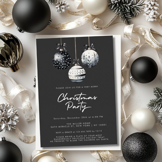 Invitaciones de fiesta de Navidad con adornos plat (Subido por el creador)