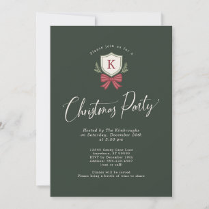 Invitaciones de fiesta de Navidad con arco de cres