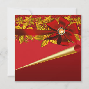 Invitaciones de fiesta de Navidad con poinsettia d