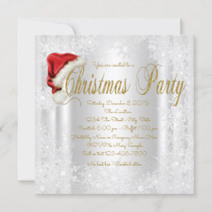 Invitaciones de fiesta de Navidad con sombrero de 