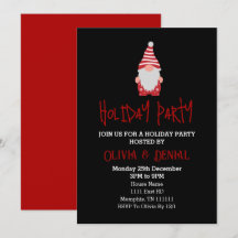 Invitaciones de fiesta de Navidad de Gnome santa
