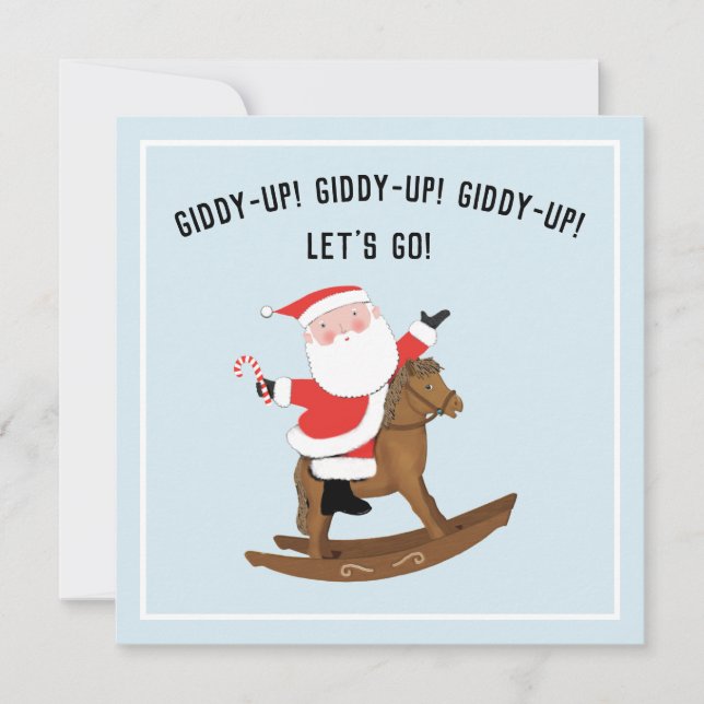 Invitaciones de fiesta de Navidad Giddy-up (Anverso)