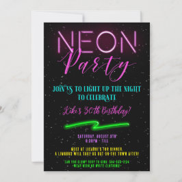 Invitaciones de fiesta de neón, Invitaciones de ne