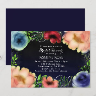Invitaciones de fiesta de noche chic con brillo fl