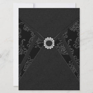 Invitaciones de fiesta de ocasión en damasco negro