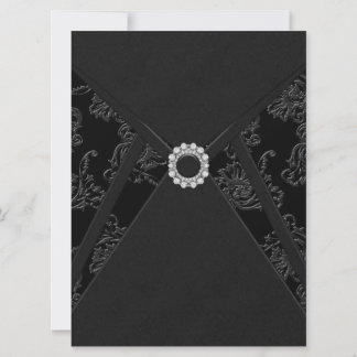Invitaciones de fiesta de ocasión en damasco negro