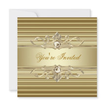 Invitaciones de fiesta de oro elegantes